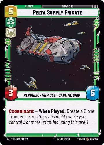 Pelta Supply Frigate (095/257), Twilight of the Republic — Star Wars card price