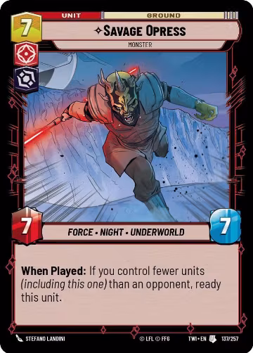 Savage Opress - Monster (137/257), Twilight of the Republic — Star Wars card price