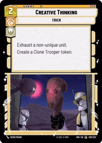 Creative Thinking (200/257), Twilight of the Republic — Star Wars card price