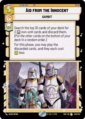 Aid from the Innocent (201/257), Twilight of the Republic — Star Wars card price