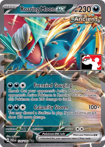 Roaring Moon ex - 124/182 (124/182), Prize Pack Series Cards — Pokémon card price
