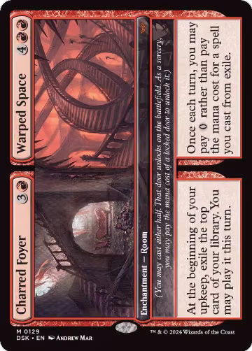Charred Foyer // Warped Space (129), Duskmourn: House of Horror — Magic card price
