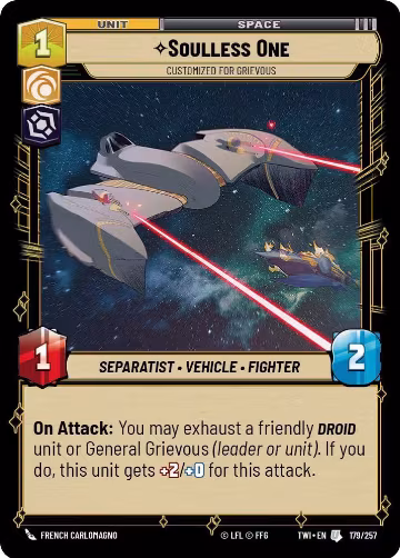 Soulless One - Customized for Grievous (179/257), Twilight of the Republic — Star Wars card price