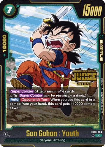 Son Gohan : Youth - FB03-066 (Judge Pack (Store Judge) 02) (FB03-066), Tournament and Championship Promos — DB Fusion card price
