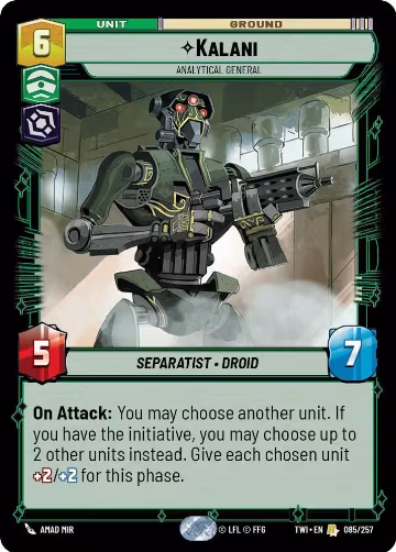 Kalani - Analytical General (085/257), Twilight of the Republic — Star Wars card price