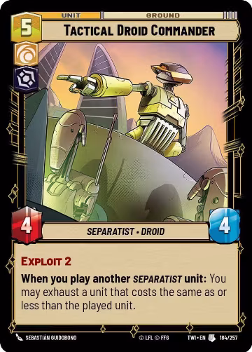 Tactical Droid Commander (184/257), Twilight of the Republic — Star Wars card price