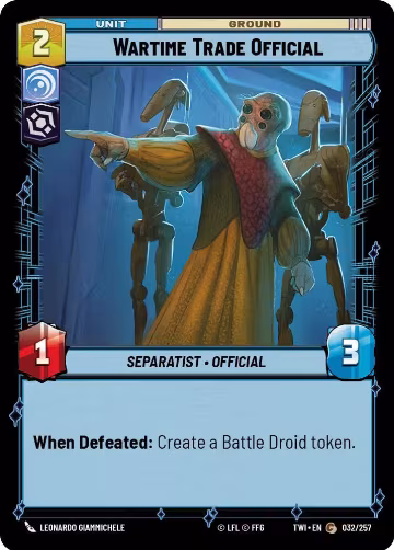 Wartime Trade Official (032/257), Twilight of the Republic — Star Wars card price