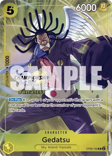Gedatsu (Championship 2024 Finalist Card Set) (OP05-102), One Piece Promotion Cards — One Piece card price