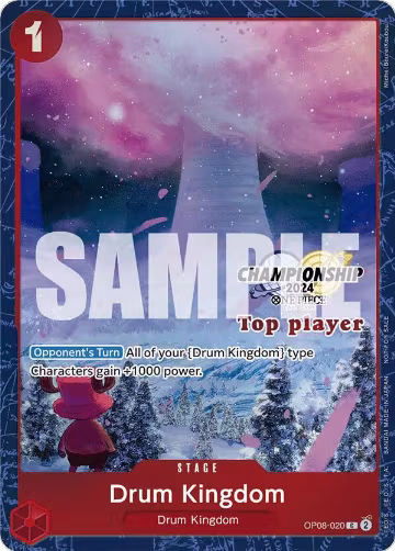Drum Kingdom (Championship 2024 Top Player Pack) (OP08-020), One Piece Promotion Cards — One Piece card price