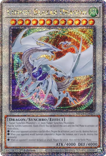 Cosmic Blazar Dragon (Quarter Century Secret Rare) (MP24-EN029), 25th Anniversary Tin: Dueling Mirrors — Yu-Gi-Oh! card price