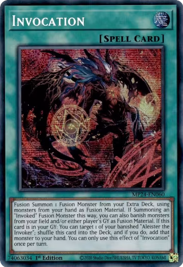Invocation (Alternate Art) (MP24-EN060), 25th Anniversary Tin: Dueling Mirrors — Yu-Gi-Oh! card price