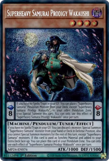 Superheavy Samurai Prodigy Wakaushi (MP24-EN076), 25th Anniversary Tin: Dueling Mirrors — Yu-Gi-Oh! card price