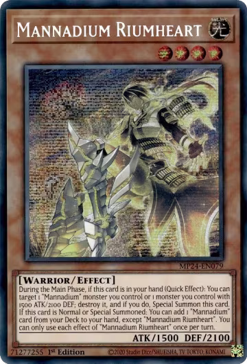 Mannadium Riumheart (MP24-EN079), 25th Anniversary Tin: Dueling Mirrors — Yu-Gi-Oh! card price