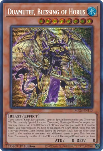 Duamutef, Blessing of Horus (MP24-EN115), 25th Anniversary Tin: Dueling Mirrors — Yu-Gi-Oh! card price