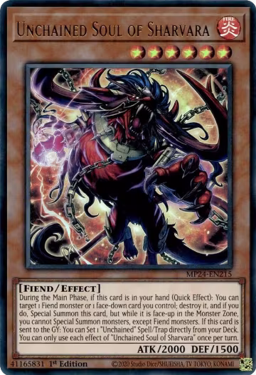 Unchained Soul of Sharvara (MP24-EN215), 25th Anniversary Tin: Dueling Mirrors — Yu-Gi-Oh! card price