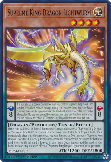 Supreme King Dragon Lightwurm (MP24-EN387), 25th Anniversary Tin: Dueling Mirrors — Yu-Gi-Oh! card price