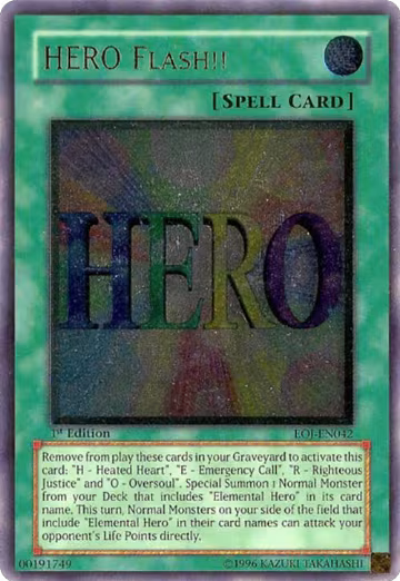 HERO Flash!! (UTR) (EOJ-EN042), Enemy of Justice — Yu-Gi-Oh! card price