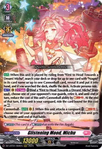 Glistening Mood, Michu (DZ-LBT01/004EN), DZ-LBT01: Lyrical Monasterio Sparkling Stars! — Vanguard card price