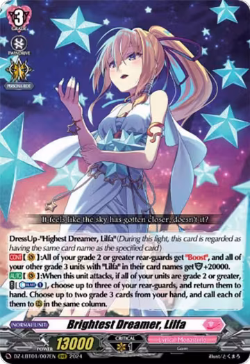 Brightest Dreamer, Lilfa (DZ-LBT01/007EN), DZ-LBT01: Lyrical Monasterio Sparkling Stars! — Vanguard card price