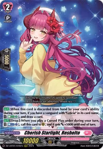 Cherish Starlight, Reshelto (DZ-LBT01/015EN), DZ-LBT01: Lyrical Monasterio Sparkling Stars! — Vanguard card price