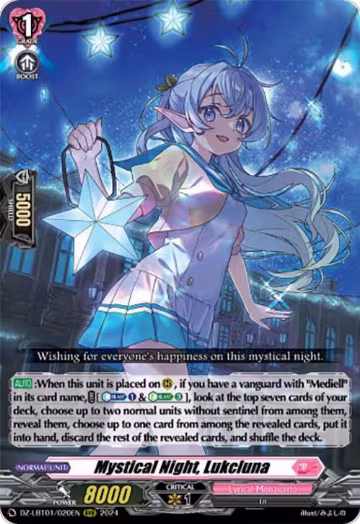 Mystical Night, Lukcluna (DZ-LBT01/020EN), DZ-LBT01: Lyrical Monasterio Sparkling Stars! — Vanguard card price