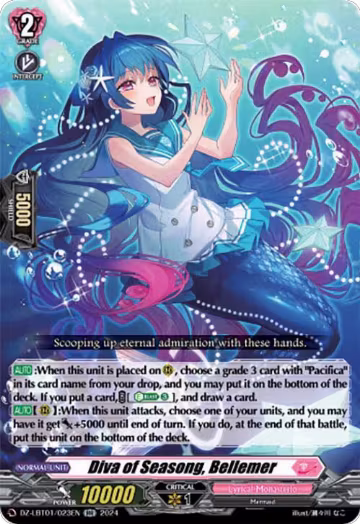 Diva of Seasong, Bellemer (DZ-LBT01/023EN), DZ-LBT01: Lyrical Monasterio Sparkling Stars! — Vanguard card price