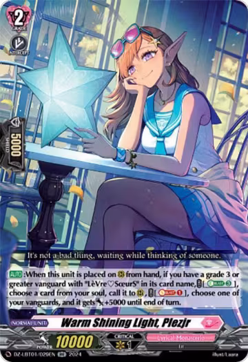 Warm Shining Light, Plezjr (DZ-LBT01/029EN), DZ-LBT01: Lyrical Monasterio Sparkling Stars! — Vanguard card price