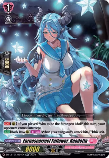 Earnescorrect Follower, Readetta (DZ-LBT01/034EN), DZ-LBT01: Lyrical Monasterio Sparkling Stars! — Vanguard card price