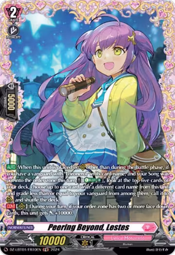 Peering Beyond, Lestes (FR) (DZ-LBT01/FR10EN), DZ-LBT01: Lyrical Monasterio Sparkling Stars! — Vanguard card price