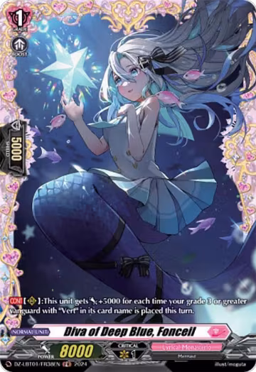 Diva of Deep Blue, Fonceil (FR) (DZ-LBT01/FR38EN), DZ-LBT01: Lyrical Monasterio Sparkling Stars! — Vanguard card price