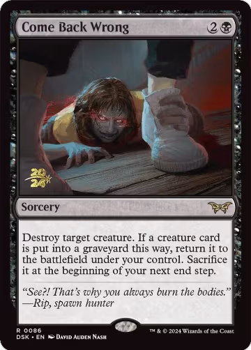 Come Back Wrong (0086) (86), Prerelease Cards — Magic card price