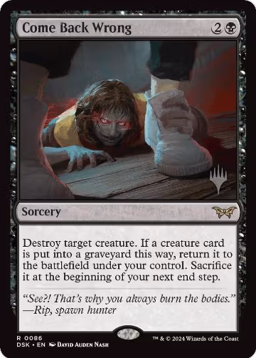 Come Back Wrong (0086) (86), Promo Pack: Duskmourn: House of Horror — Magic card price