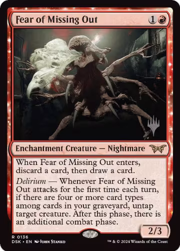 Fear of Missing Out (136), Promo Pack: Duskmourn: House of Horror — Magic card price
