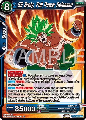 SS Broly, Full Power Released (BT26-050), Ultimate Advent — DB Super card price
