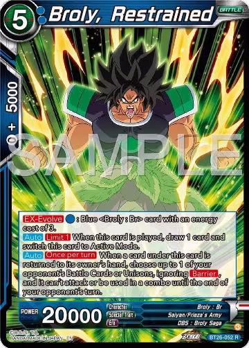 Broly, Restrained (BT26-052), Ultimate Advent — DB Super card price