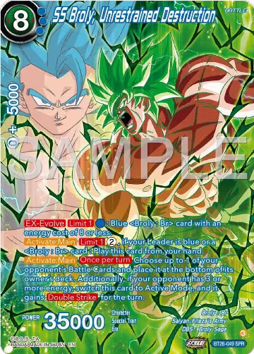 SS Broly, Unrestrained Destruction (SPR) (BT26-049), Ultimate Advent — DB Super card price