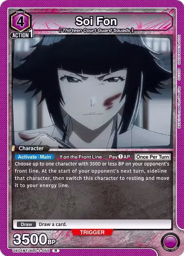 Soi Fon (055) (UE01BT/BLC-1-055), BLEACH: Thousand-Year Blood War — Union Arena card price