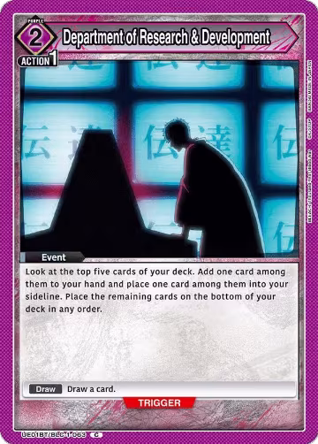 Department of Research & Development (UE01BT/BLC-1-063), BLEACH: Thousand-Year Blood War — Union Arena card price