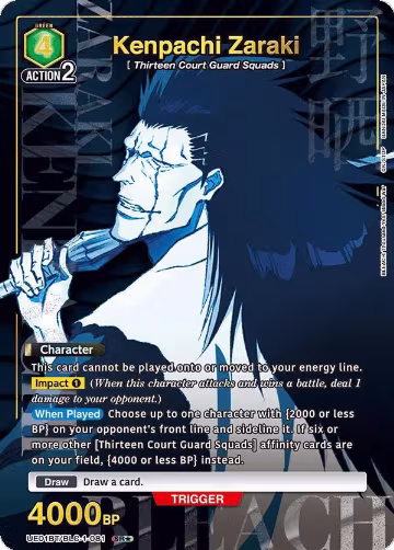 Kenpachi Zaraki (081) (SR*) (UE01BT/BLC-1-081), BLEACH: Thousand-Year Blood War — Union Arena card price