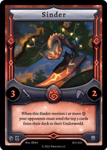 Sinder (BS1-033), Base Set [Kickstarter Edition] — Elestrals card price