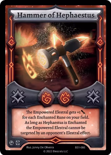 Hammer of Hephaestus (BS1-086), Base Set [Kickstarter Edition] — Elestrals card price