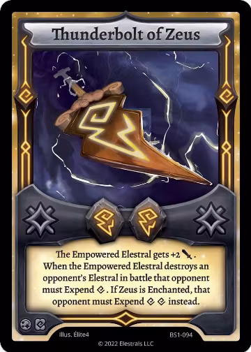 Thunderbolt of Zeus (BS1-094), Base Set [Kickstarter Edition] — Elestrals card price