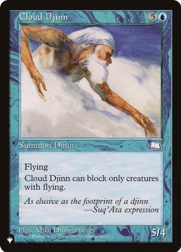 Cloud Djinn, The List Reprints — Magic card price