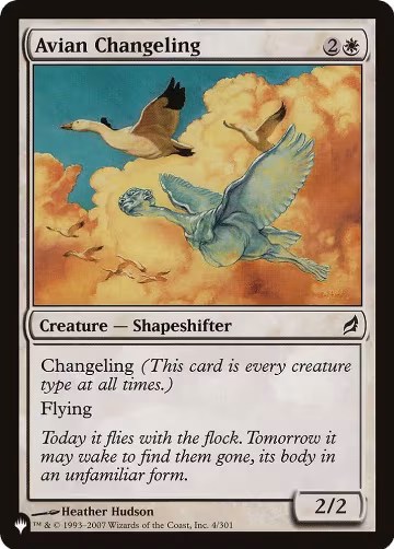 Avian Changeling (4/301), The List Reprints — Magic card price
