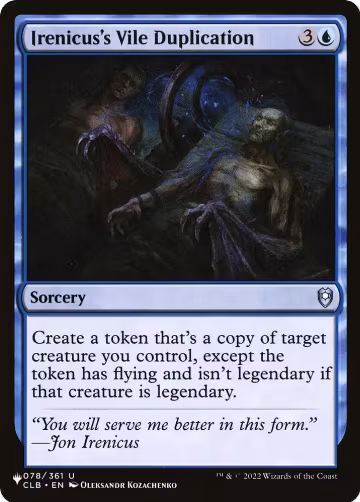 Irenicus's Vile Duplication (078/361), The List Reprints — Magic card price