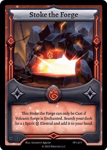 Stoke the Forge (FF1-077), Frostfall [First Edition] — Elestrals card price