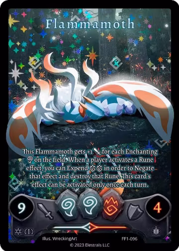 Flammamoth (Full Art) (FF1-096), Frostfall [First Edition] — Elestrals card price