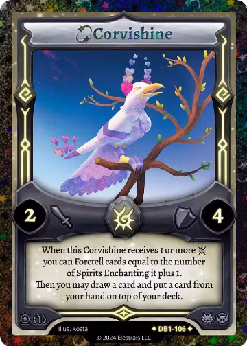 Corvishine (Alternative Art) (DB1-106), Daybreak [First Edition] — Elestrals card price
