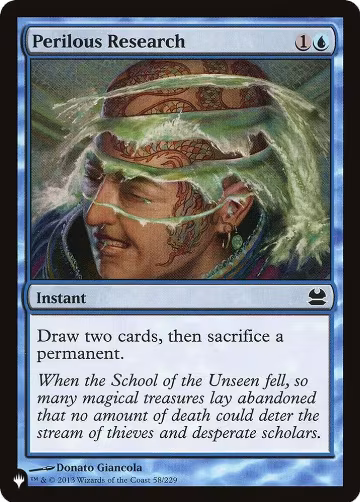 Perilous Research (58/229), The List Reprints — Magic card price