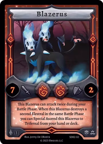 Blazerus (SD02-02), Trifernal Starter Deck [First Edition] — Elestrals card price